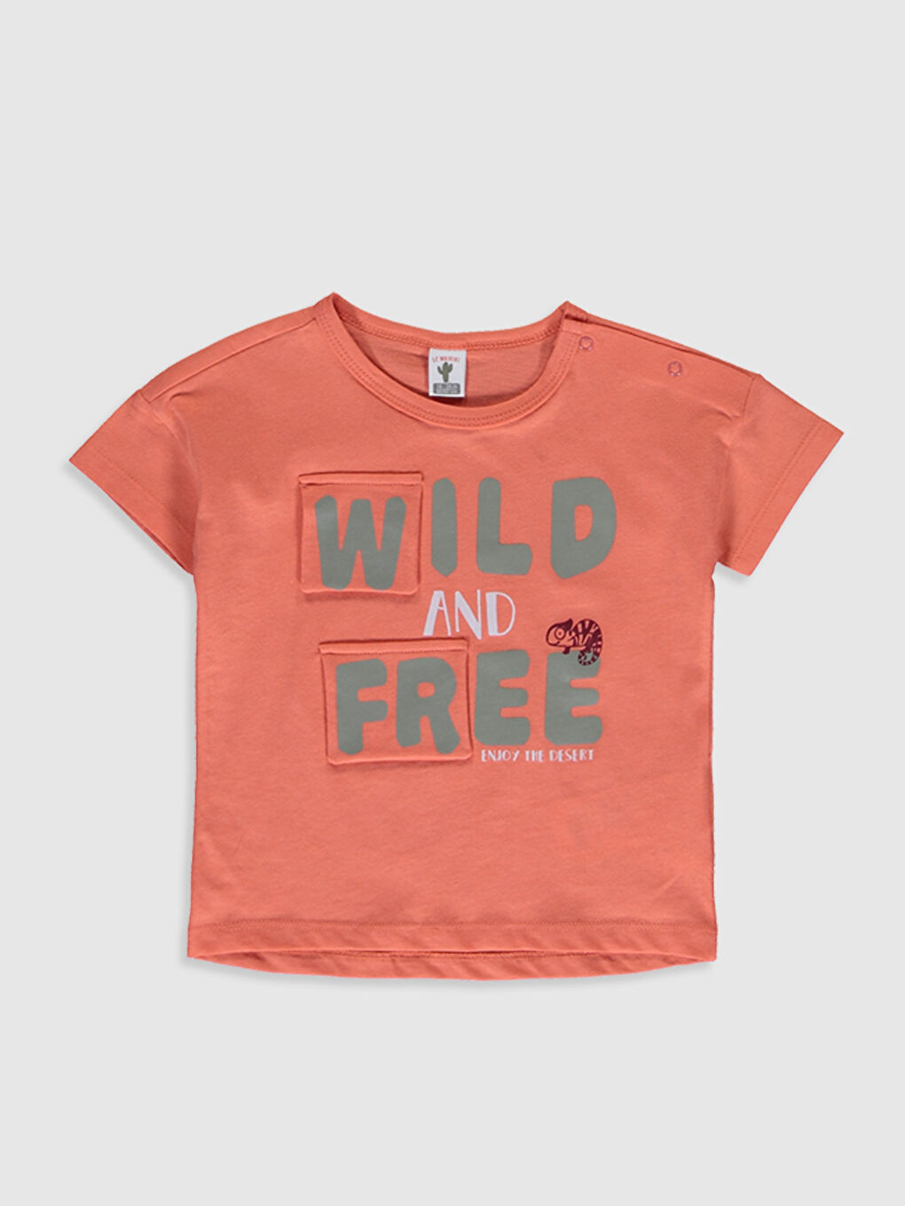 Mercan Bisiklet Yaka Kısa Kollu Erkek Bebek Tişört