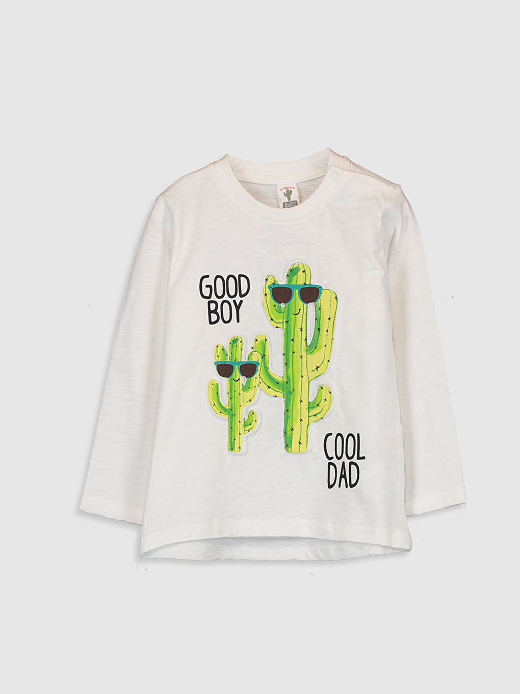 تيشيرت بأكمام طويلة برقبة دائرية للأولاد الرضع