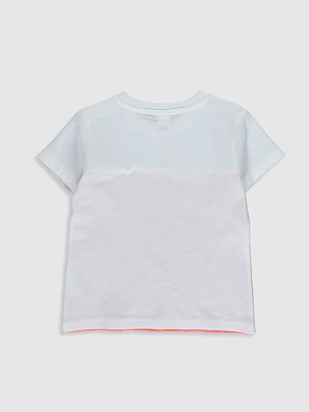 Beyaz Bisiklet Yaka Kısa Kollu Erkek Bebek Tişört-1