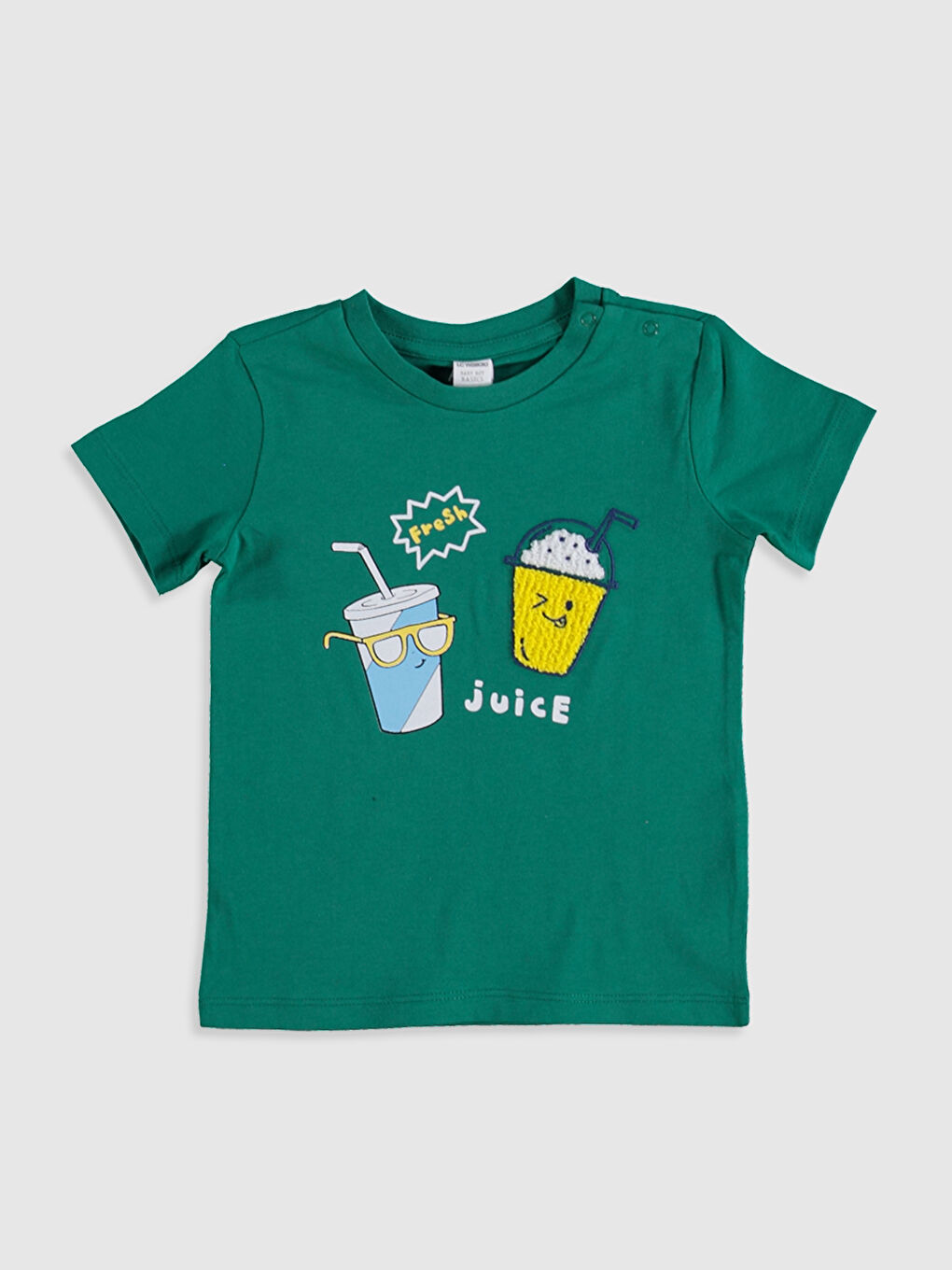 Yeşil Erkek Bebek Baskılı Pamuklu Tişört 2'li-2