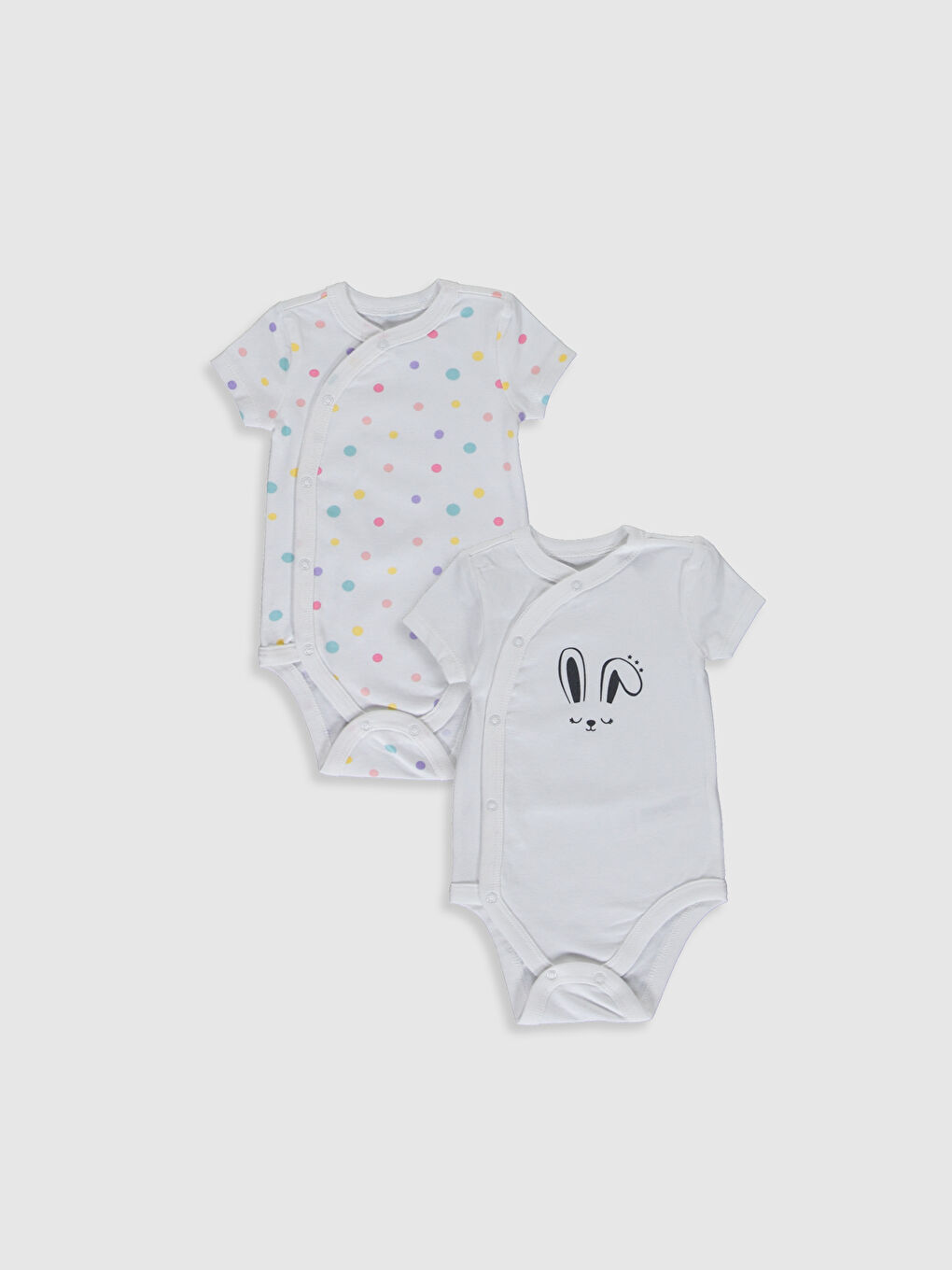 Short Sleeved Baby Girl Press Stud Press Stud Body