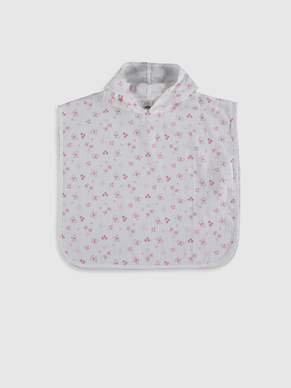 Ekru Kız Bebek Baskılı Panço Bornoz