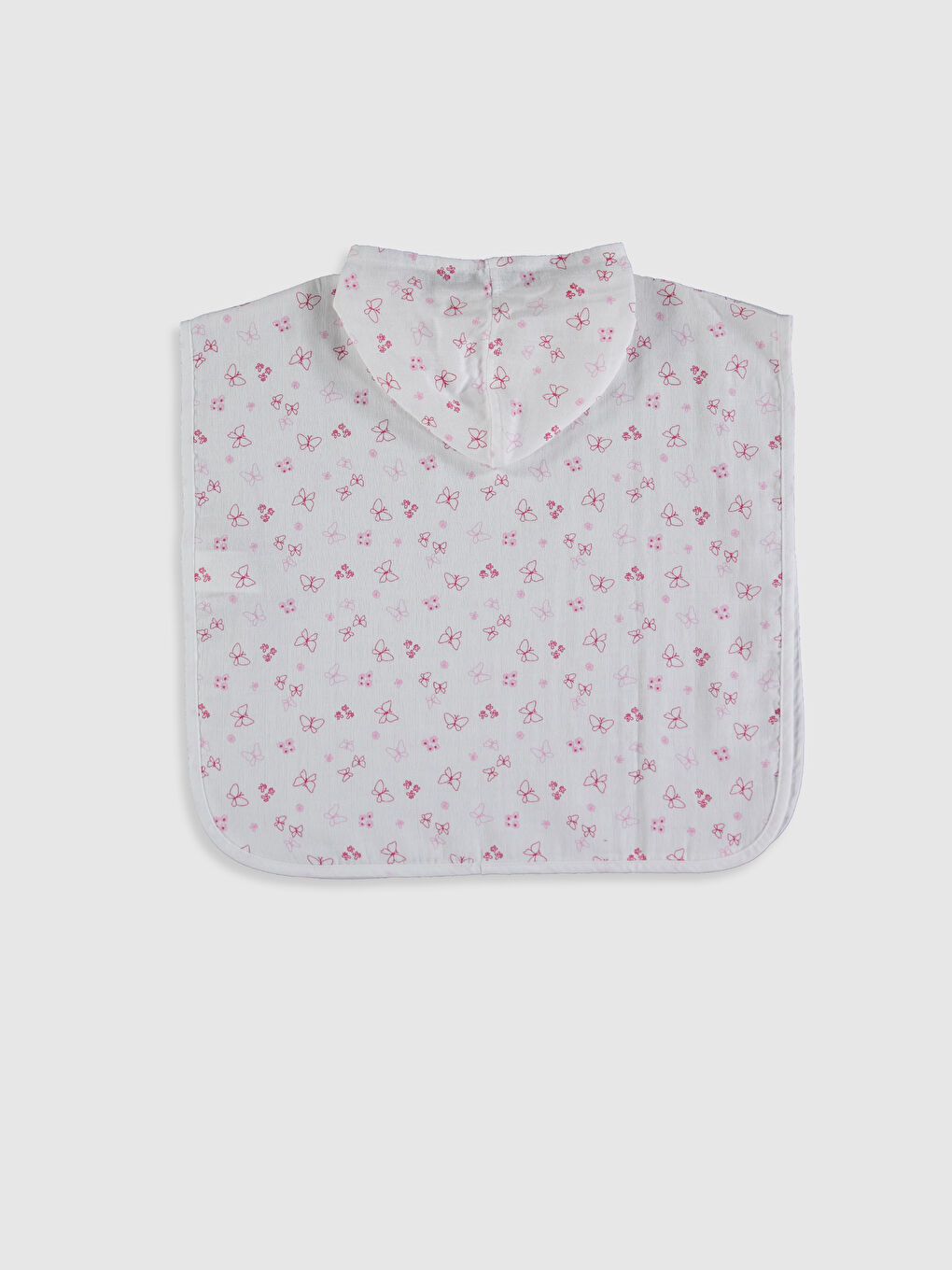 Ekru Kız Bebek Baskılı Panço Bornoz-1