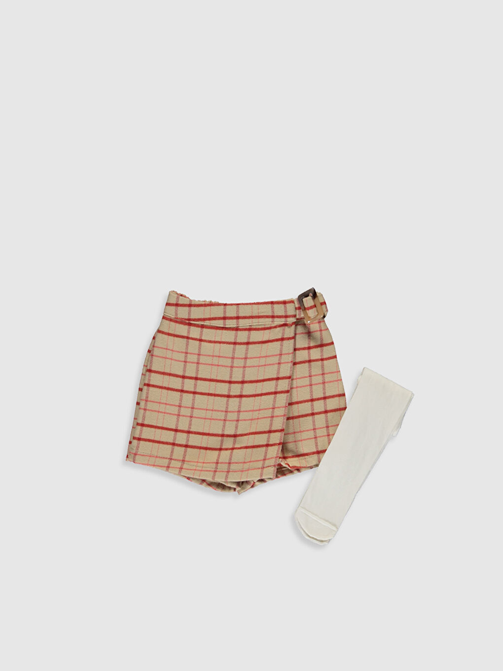 LCW baby Beige Baby Mädchen Karo Shorts und Strumpfhosen -0SJ480Z1-LKQ