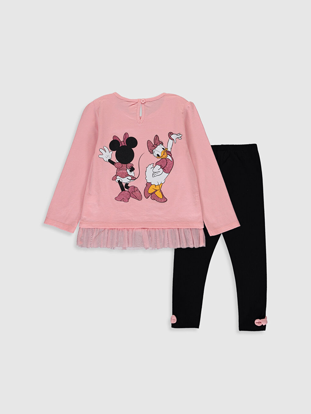 Pembe Kız Bebek Disney Baskılı Takım 2'li-1