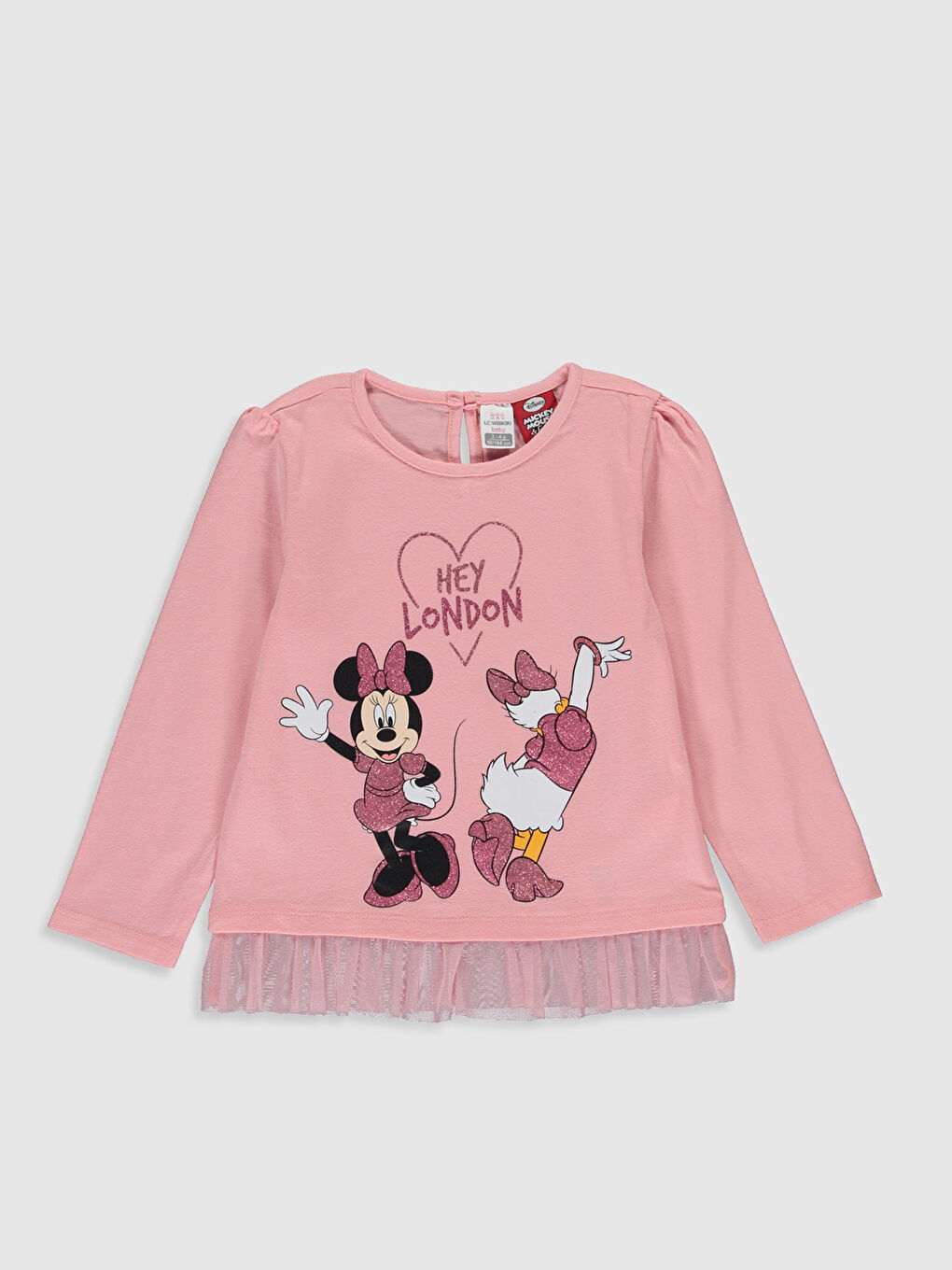 Pembe Kız Bebek Disney Baskılı Takım 2'li-2