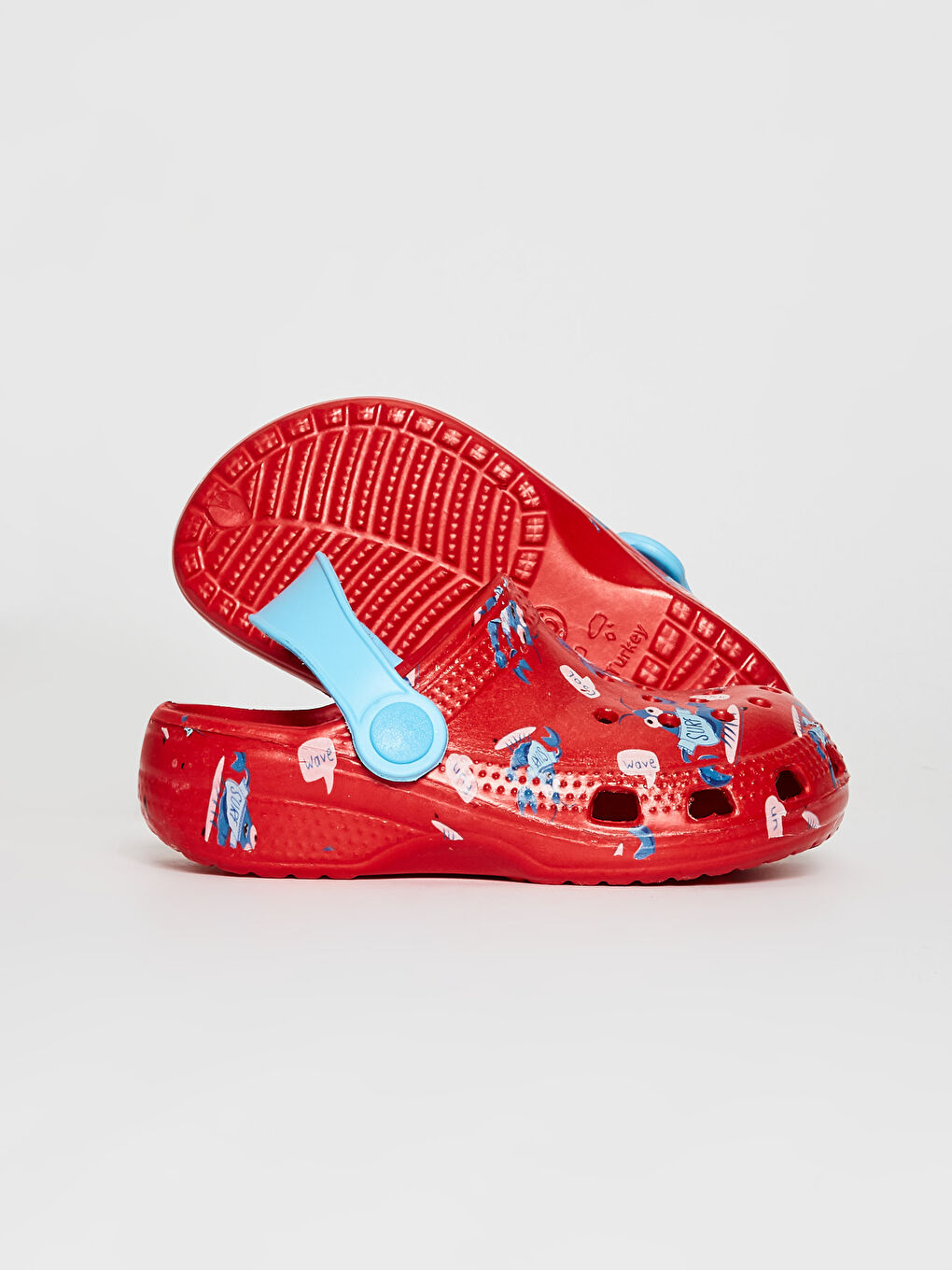 Kırmızı Erkek Bebek Baskılı Plaj Sandaleti-2