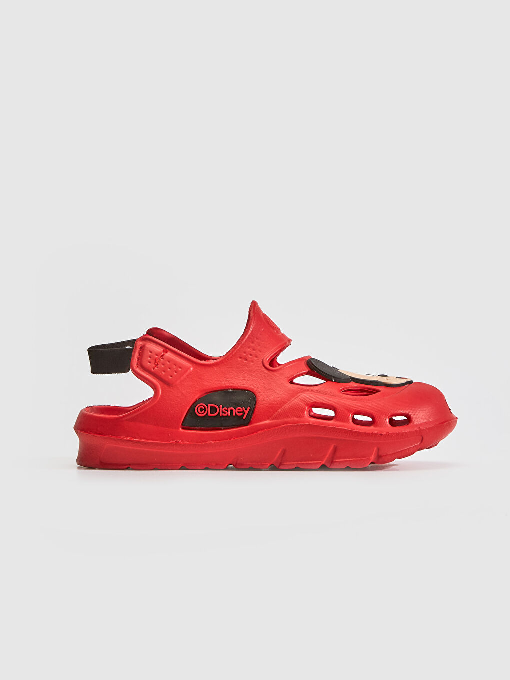 Kırmızı Erkek Bebek Mickey Mouse Lisanslı Patchli Plaj Sandaleti-1
