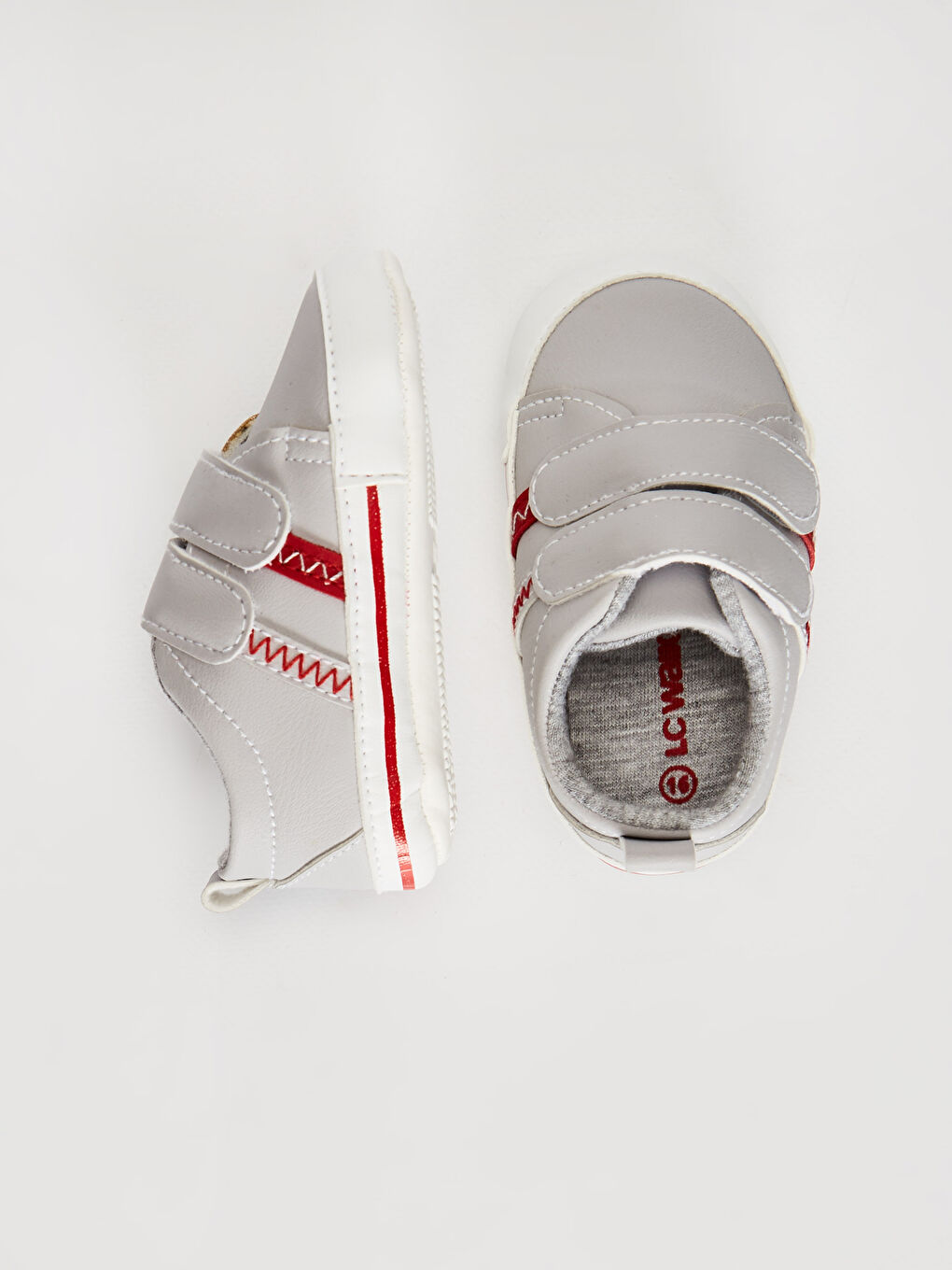 Gri Erkek Bebek Cırt Cırtlı Yürüme Öncesi Ayakkabı-1