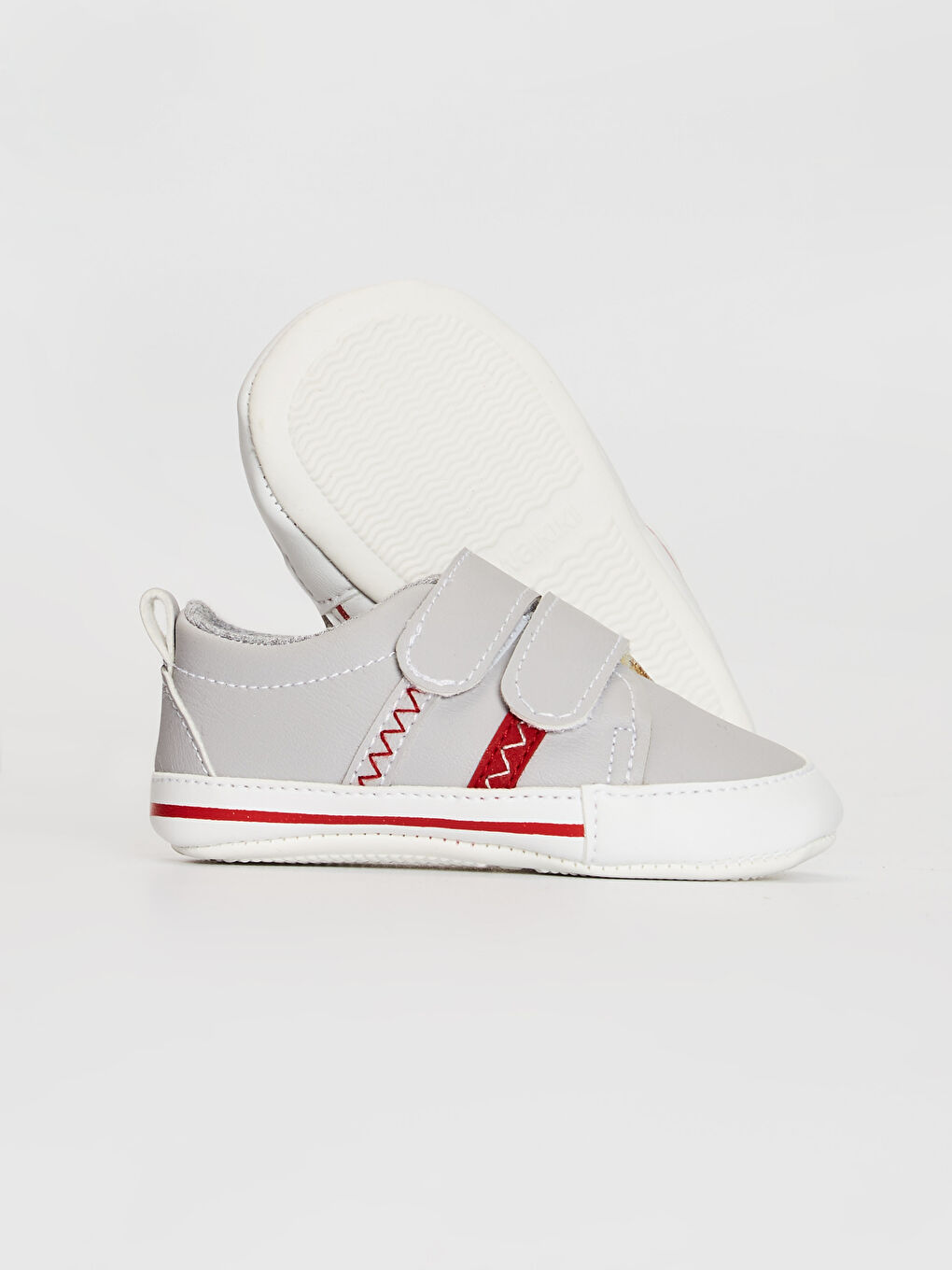 Gri Erkek Bebek Cırt Cırtlı Yürüme Öncesi Ayakkabı-2