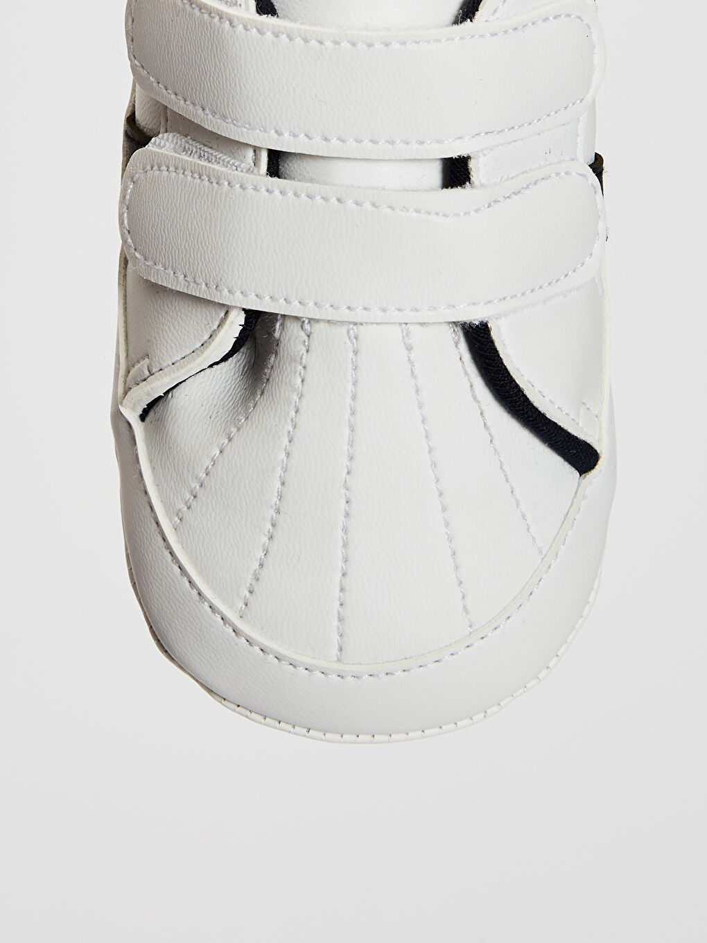 Beyaz Erkek Bebek Cırt Cırtlı Yürüme Öncesi Ayakkabı-4