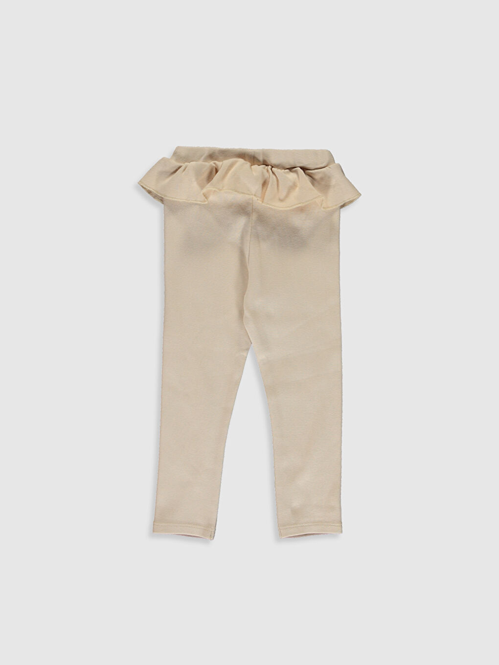 Bej Kız Bebek Minnie ve Mickey Mouse Baskılı Uzun Tayt-1