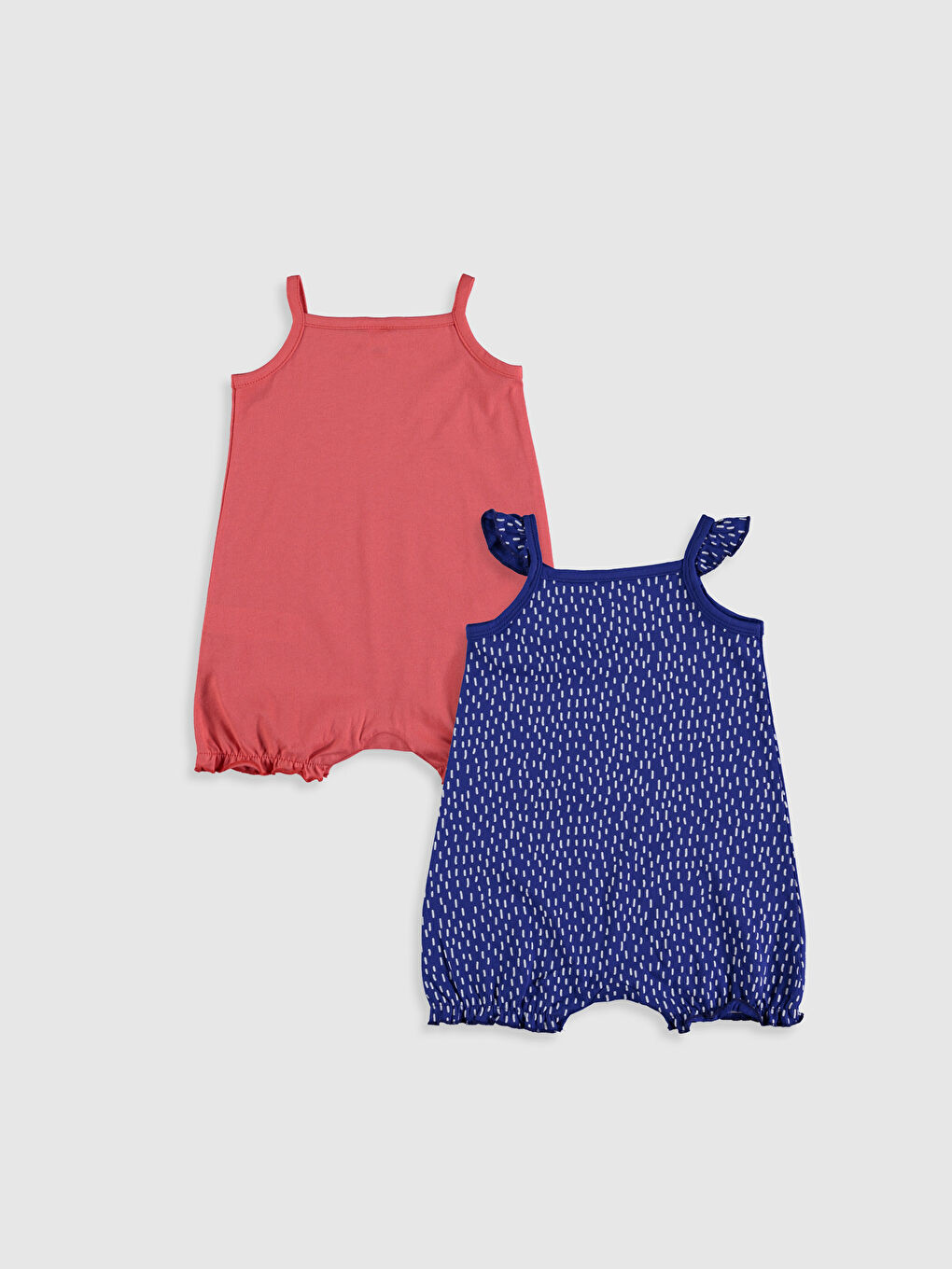 Mercan Kız Bebek Baskılı Pamuklu Tulum 2'li-7