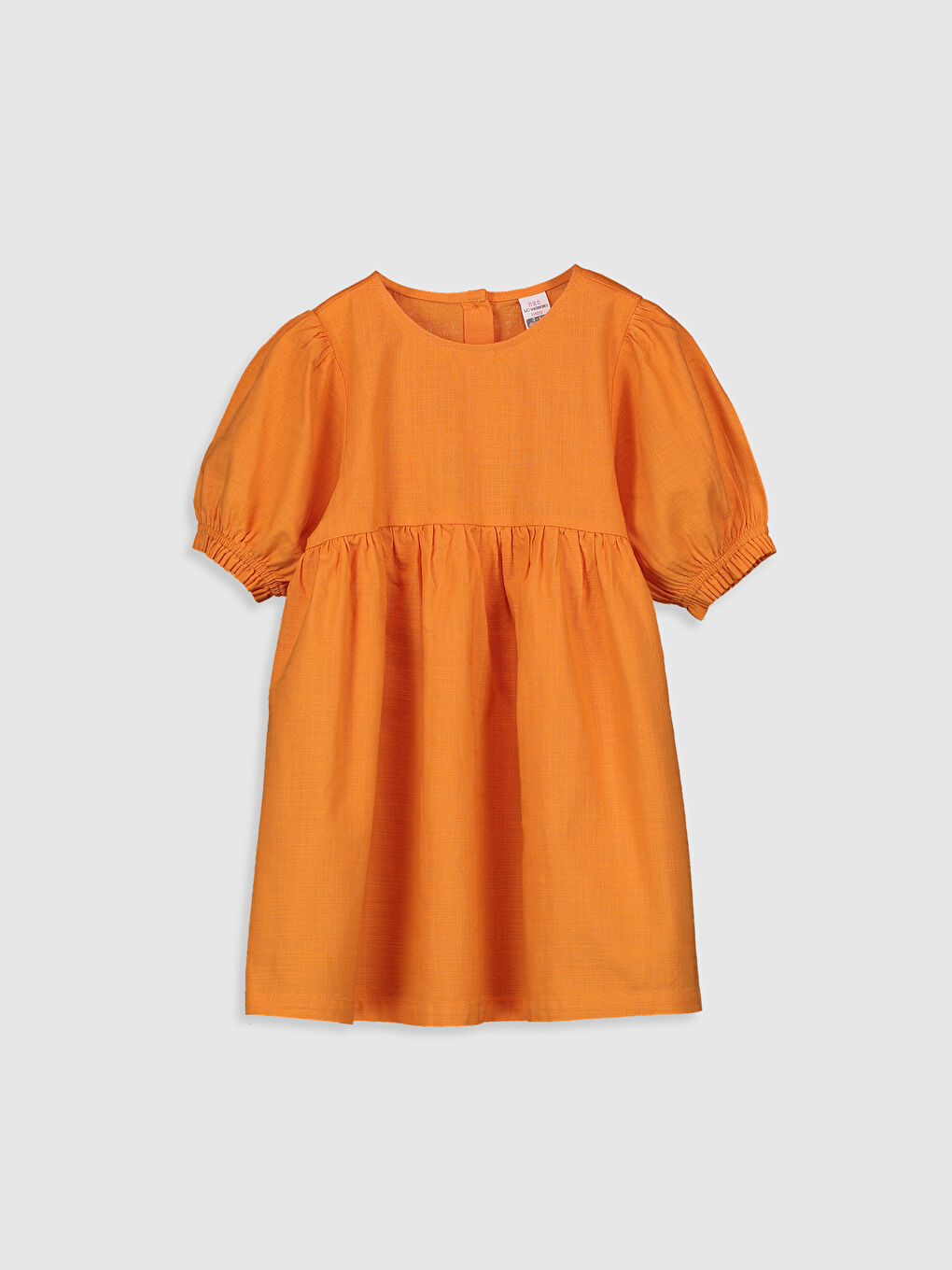 Turuncu Kısa Kollu Kız Bebek Elbise