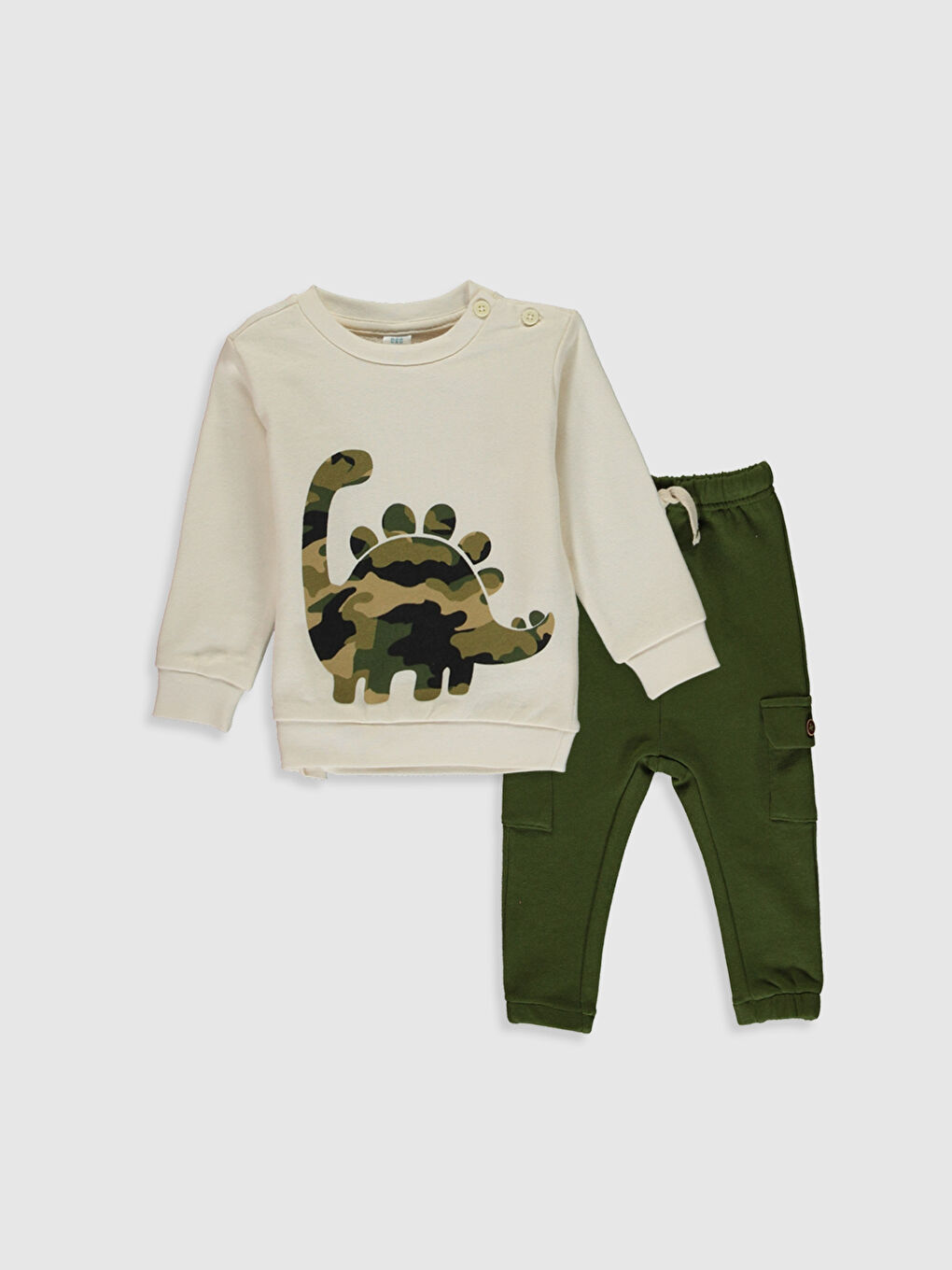 Ekru Uzun Kollu Erkek Bebek Takım