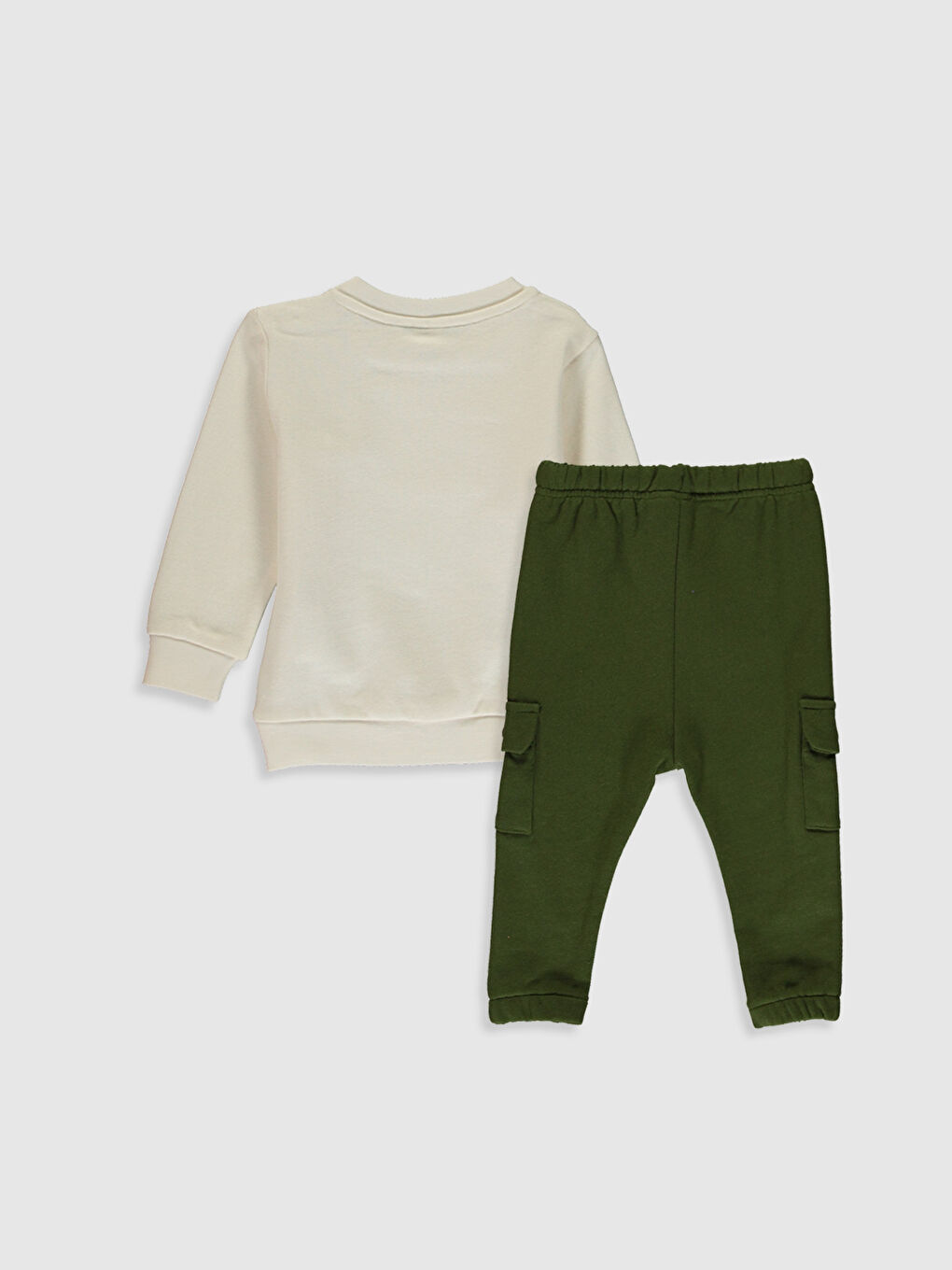 Ekru Uzun Kollu Erkek Bebek Takım-1