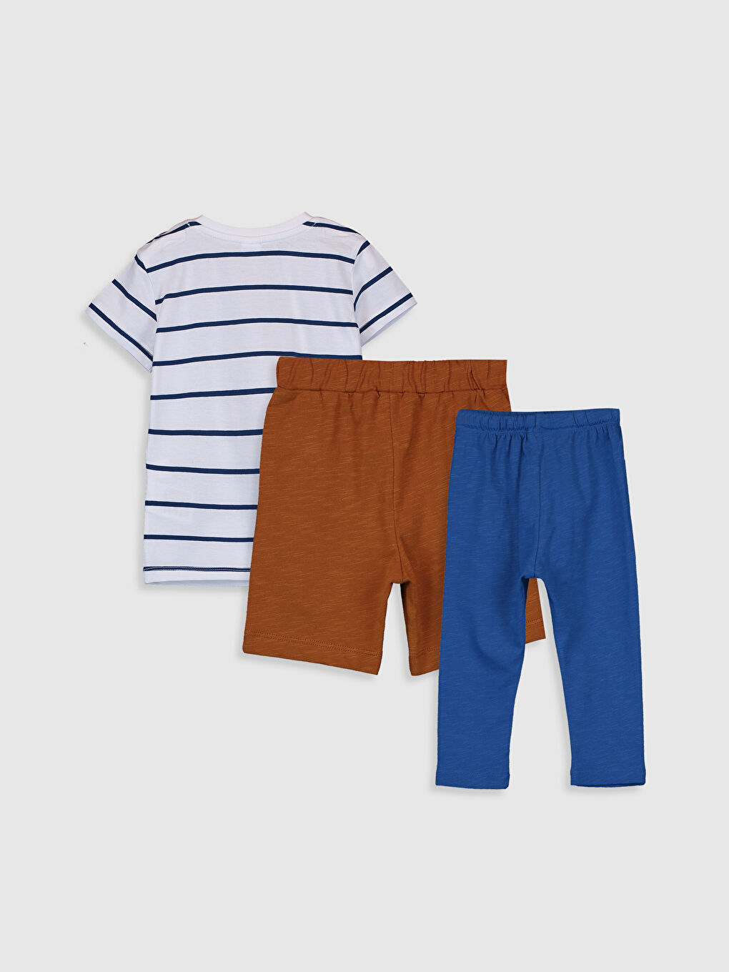 Mavi Bisiklet Yaka Kısa Kol Erkek Bebek 3'lü Takım-1