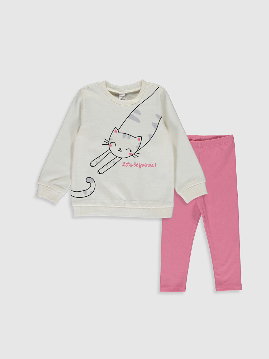 Ekru Uzun Kollu Kız Bebek Takım