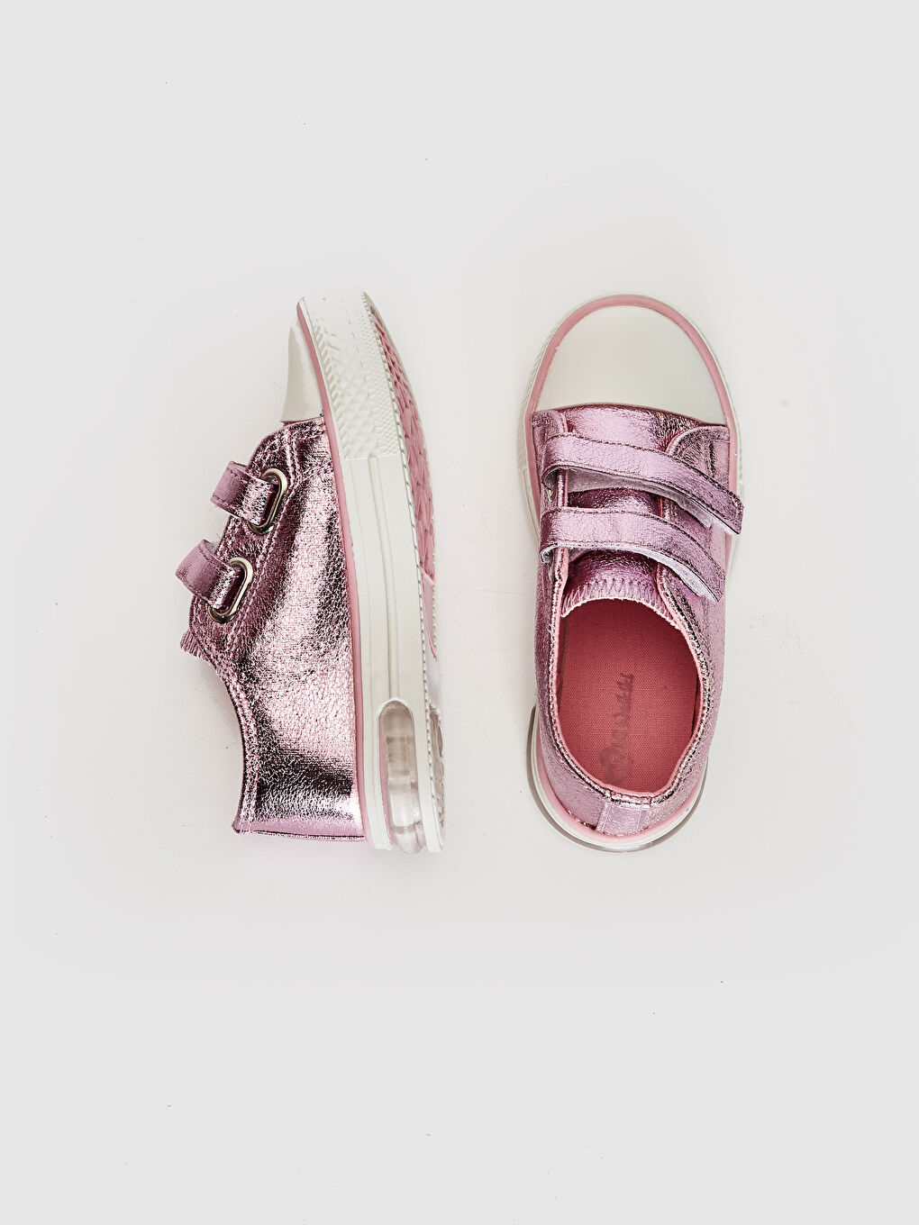 Pembe Kız Bebek Cırt Cırtlı Işıklı Spor Ayakkabı-1