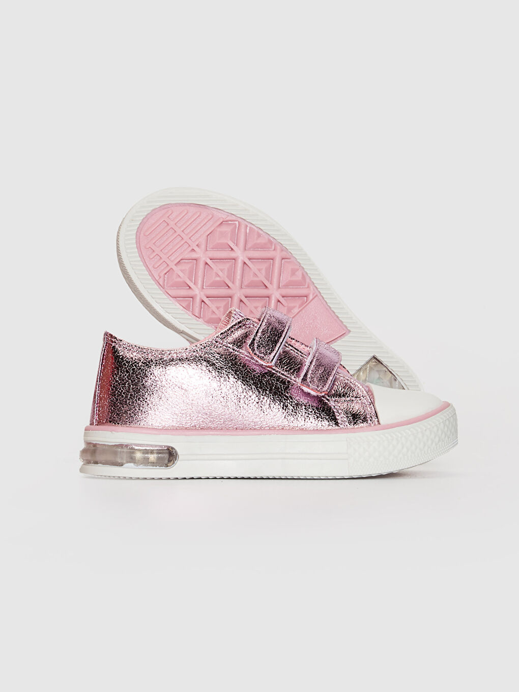 Pembe Kız Bebek Cırt Cırtlı Işıklı Spor Ayakkabı-2
