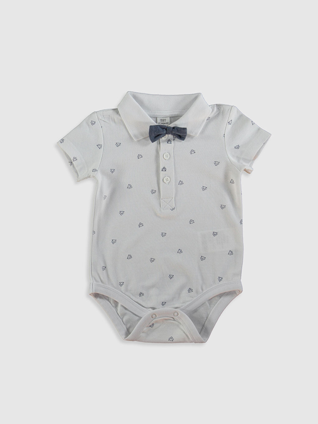 İndigo Gömlek Yaka Kısa Kollu Desenli Erkek Bebek Takım 3'lü-3