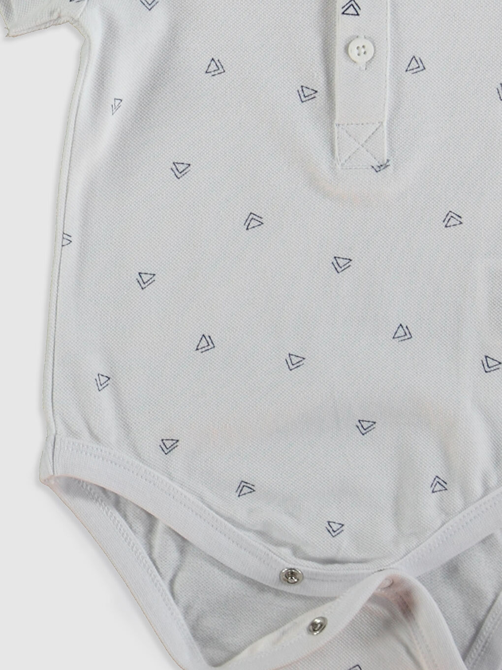 İndigo Gömlek Yaka Kısa Kollu Desenli Erkek Bebek Takım 3'lü-5