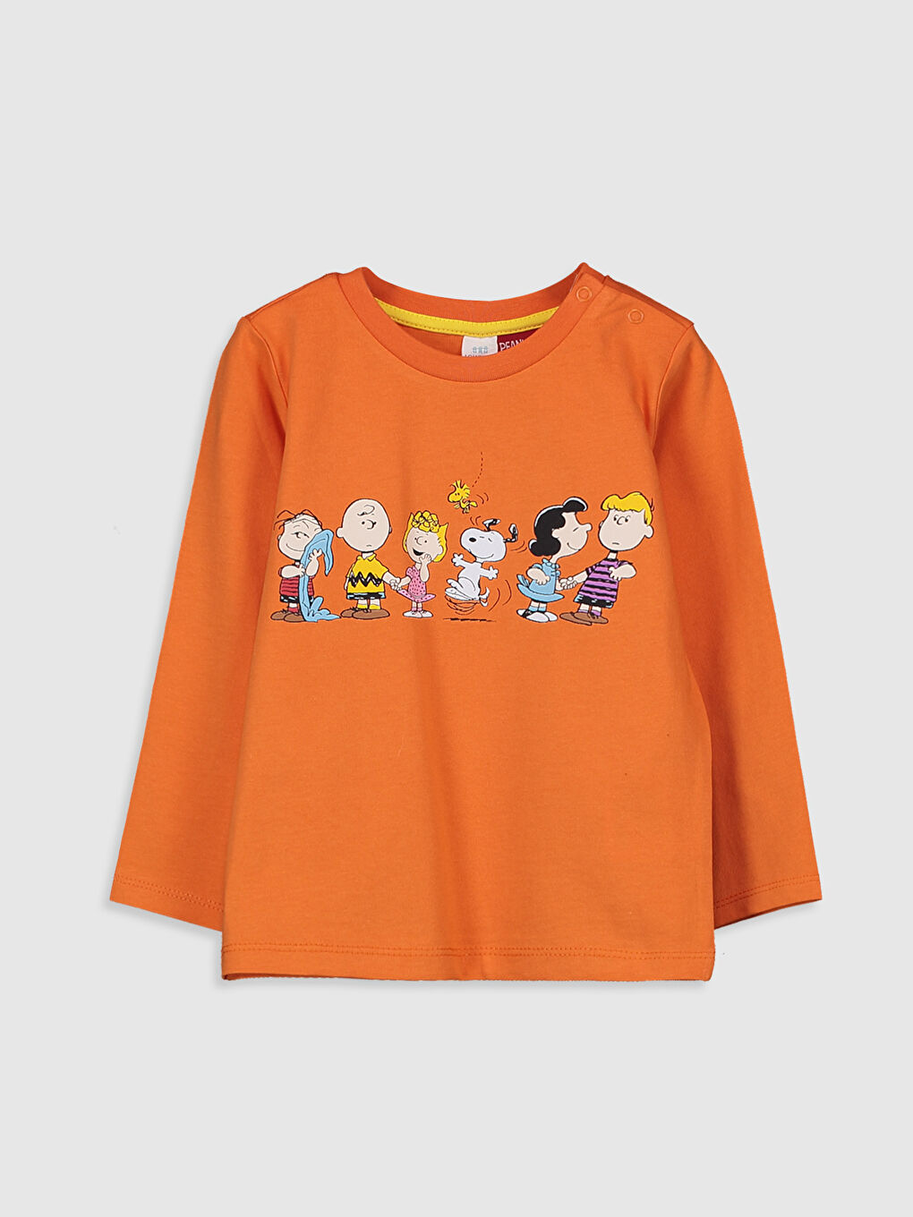 Тениска за бебета момчета с дълъг ръкав и кръгло деколте