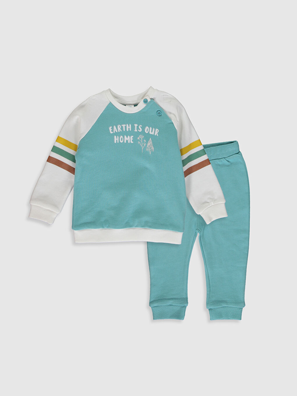 Yeşil Uzun Kollu Erkek Bebek Takım