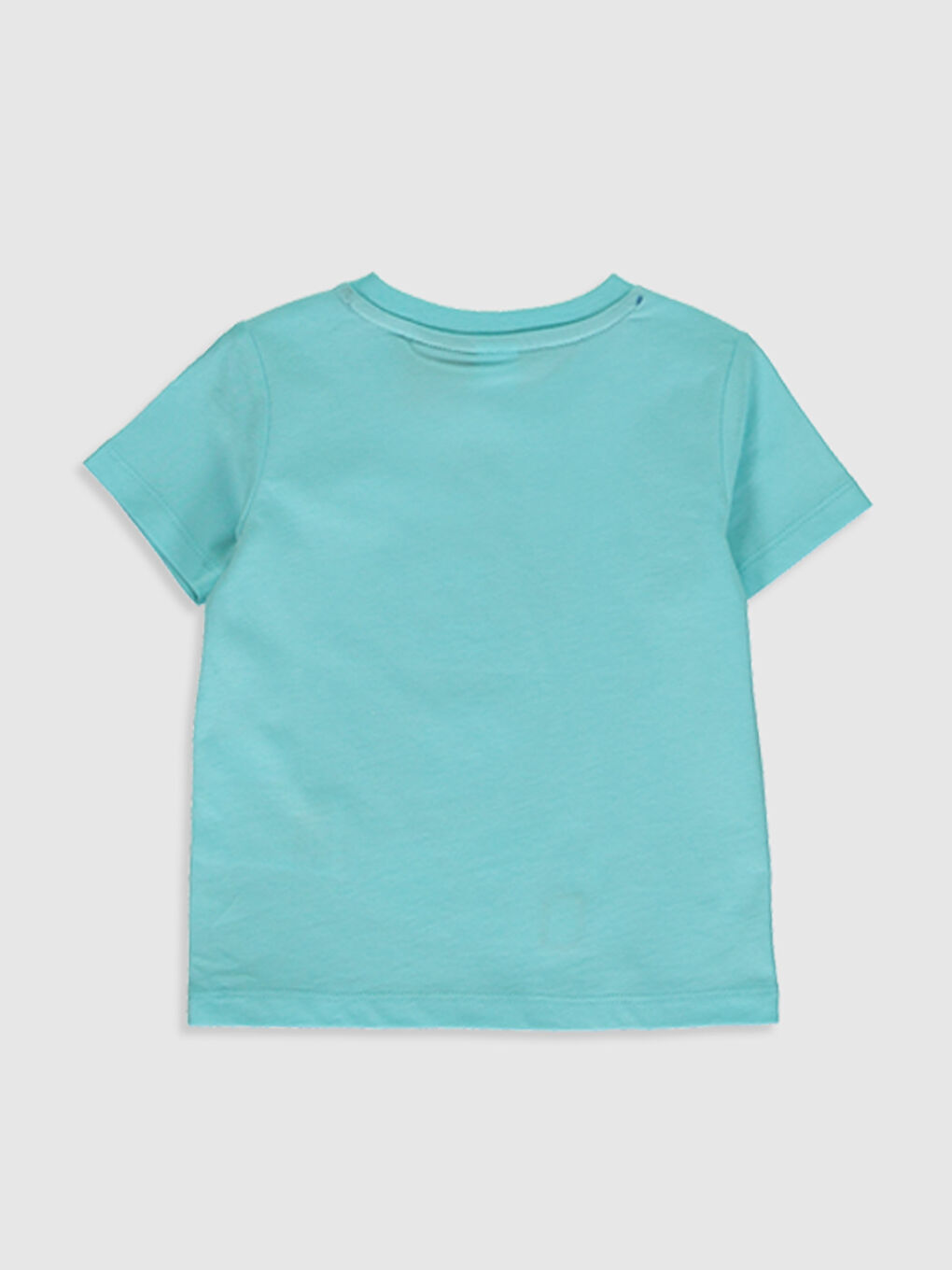 Turkuaz Erkek Bebek Mickey Mouse Baskılı Pamuklu Tişört-1