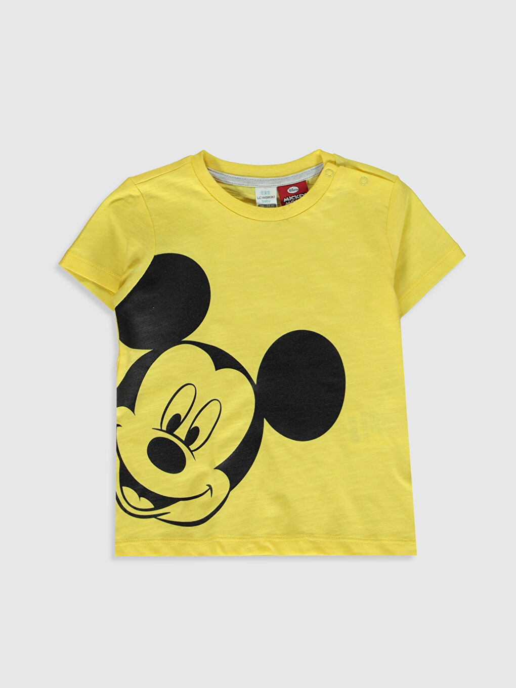 Sarı Bisiklet Yaka Kısa Kollu Erkek Bebek Tişört