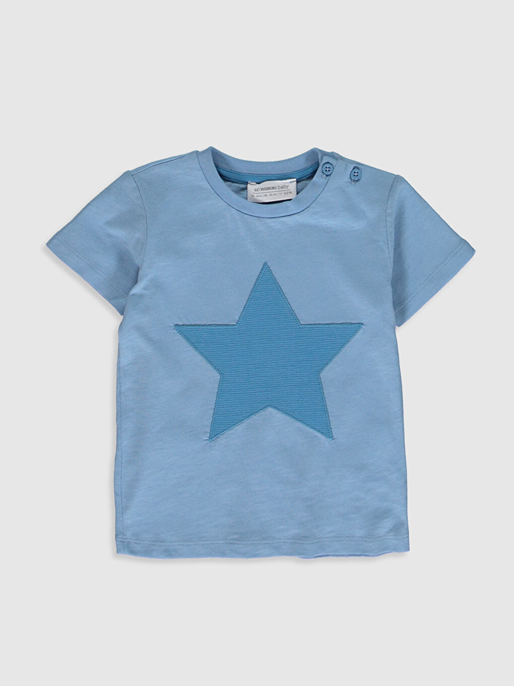 Mavi Bisiklet Yaka Kısa Kollu Erkek Bebek Tişört