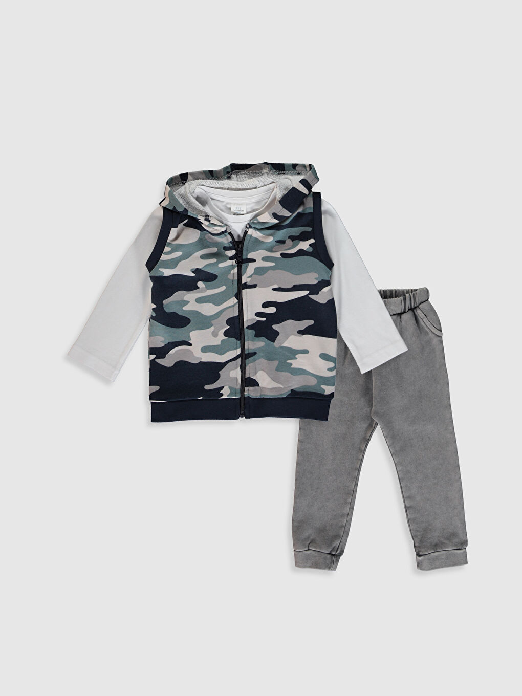 Ekru Uzun Kollu Erkek Bebek Takım