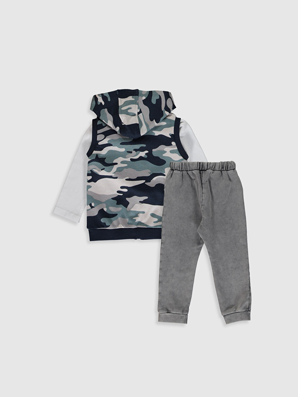 Ekru Uzun Kollu Erkek Bebek Takım-1