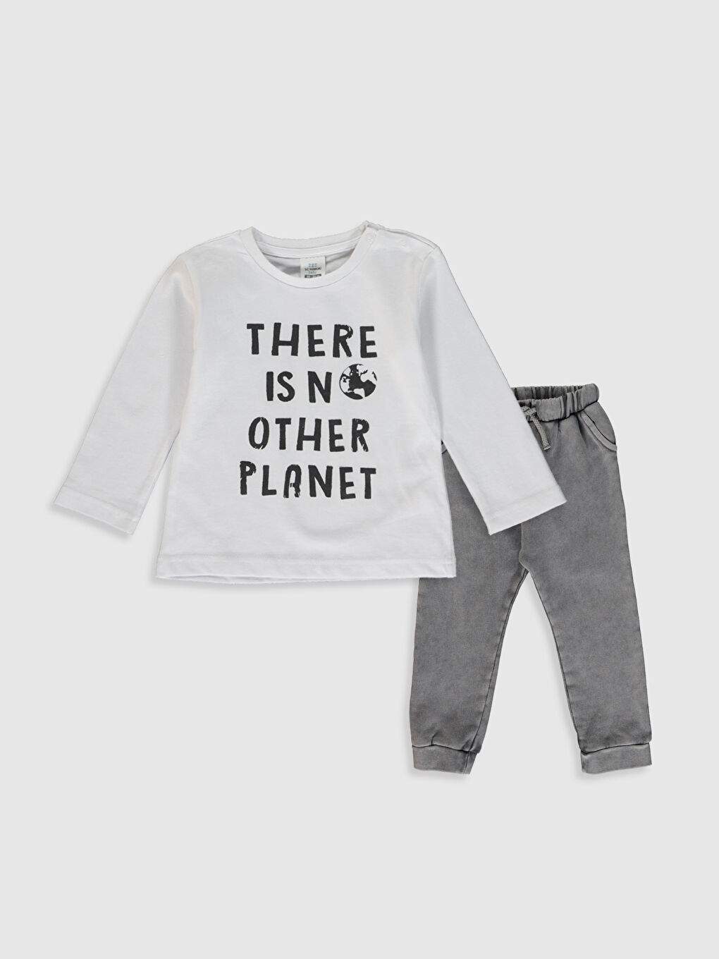 Ekru Uzun Kollu Erkek Bebek Takım-3