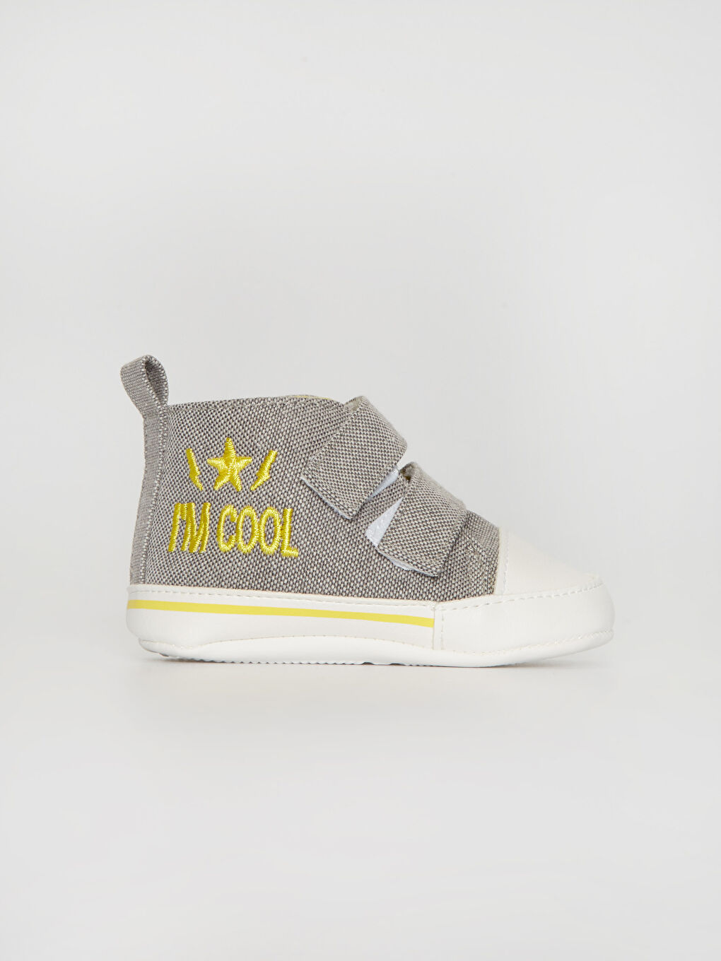 Gri Erkek Bebek Yürüme Öncesi Cırt Cırtlı Ev Botu