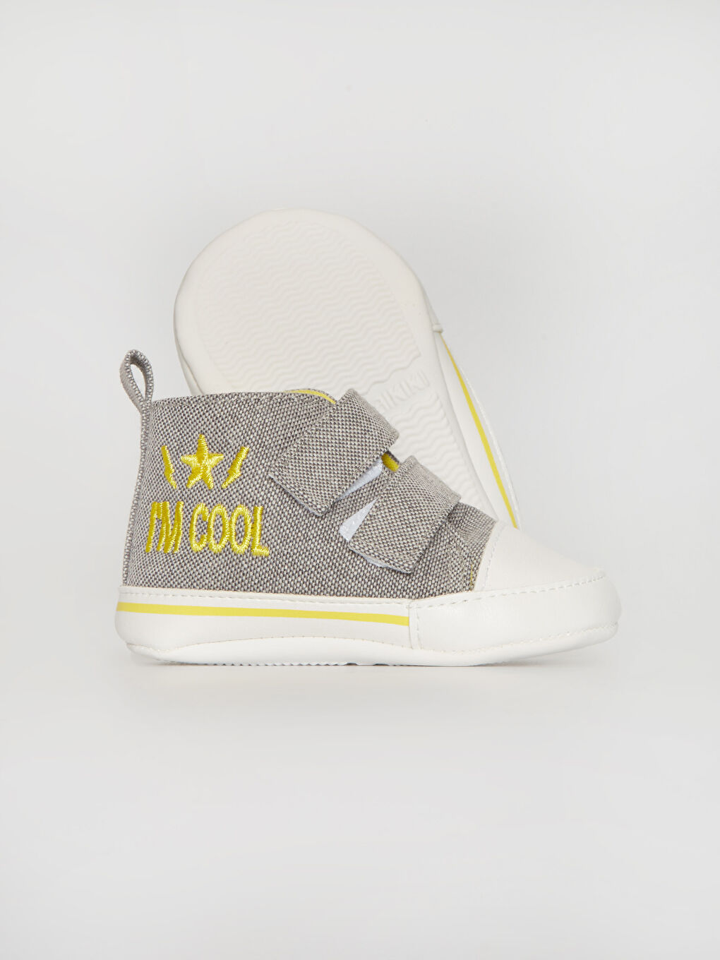 Gri Erkek Bebek Yürüme Öncesi Cırt Cırtlı Ev Botu-2