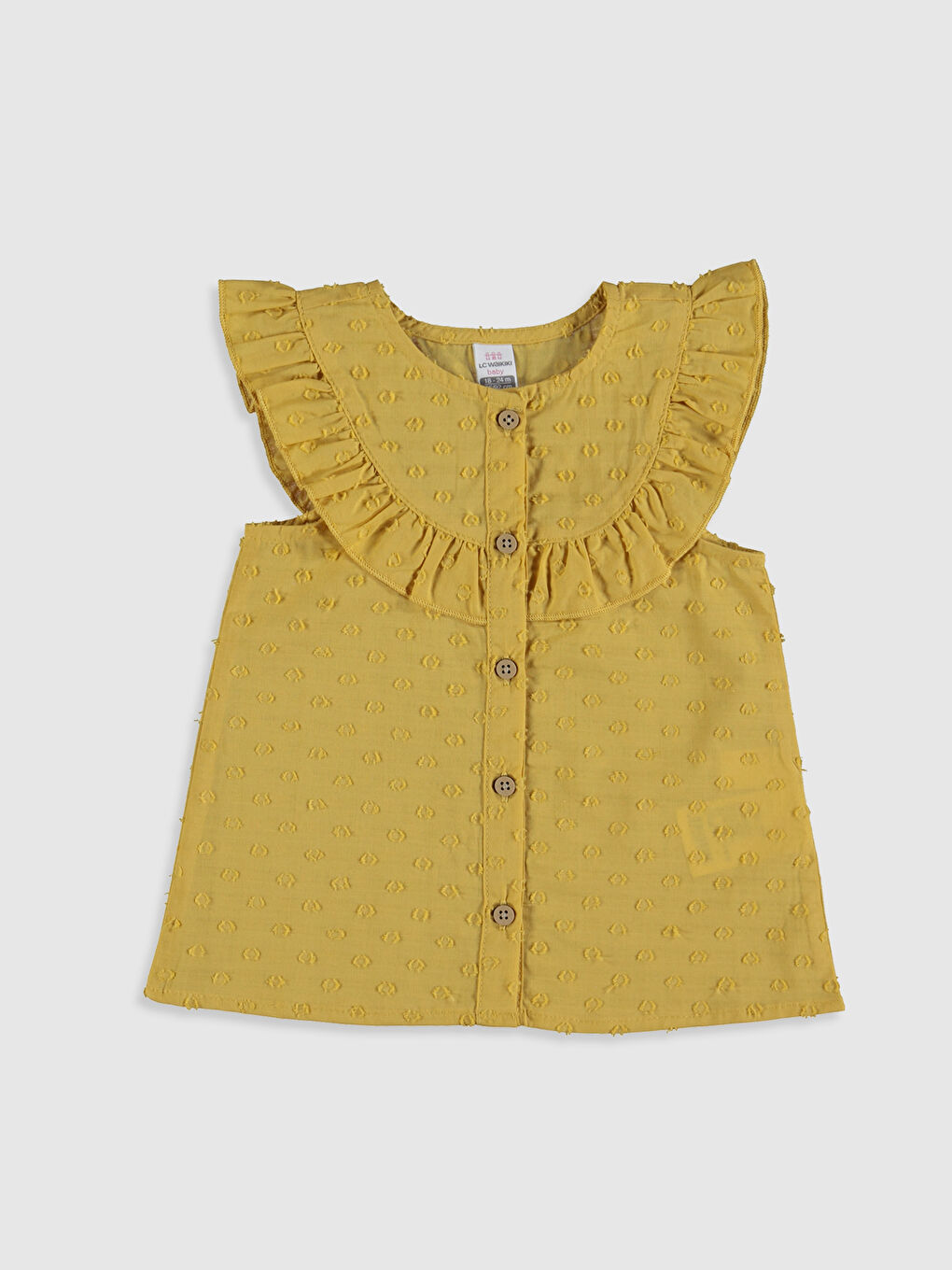 Sarı Bisiklet Yaka Kız Bebek Gömlek