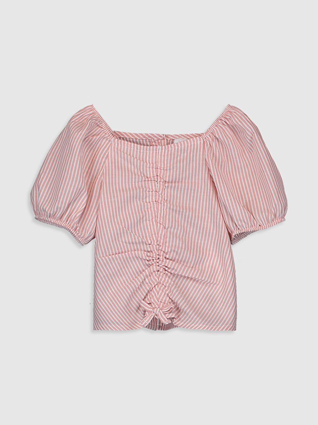 Pembe Kısa Kollu Kız Bebek Bluz