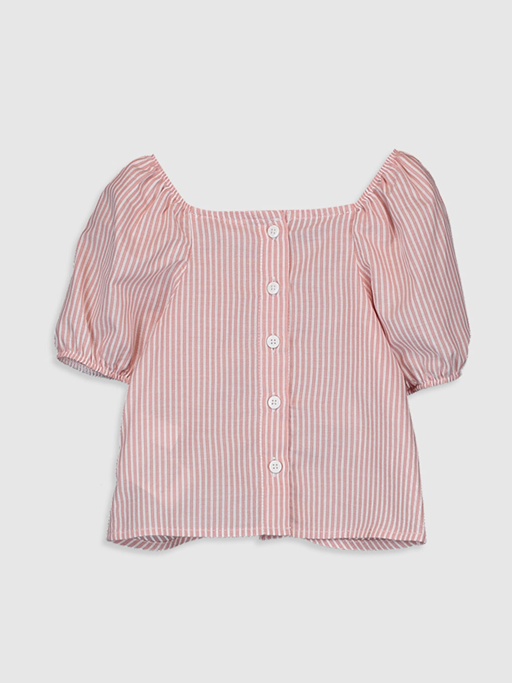 Pembe Kısa Kollu Kız Bebek Bluz-1