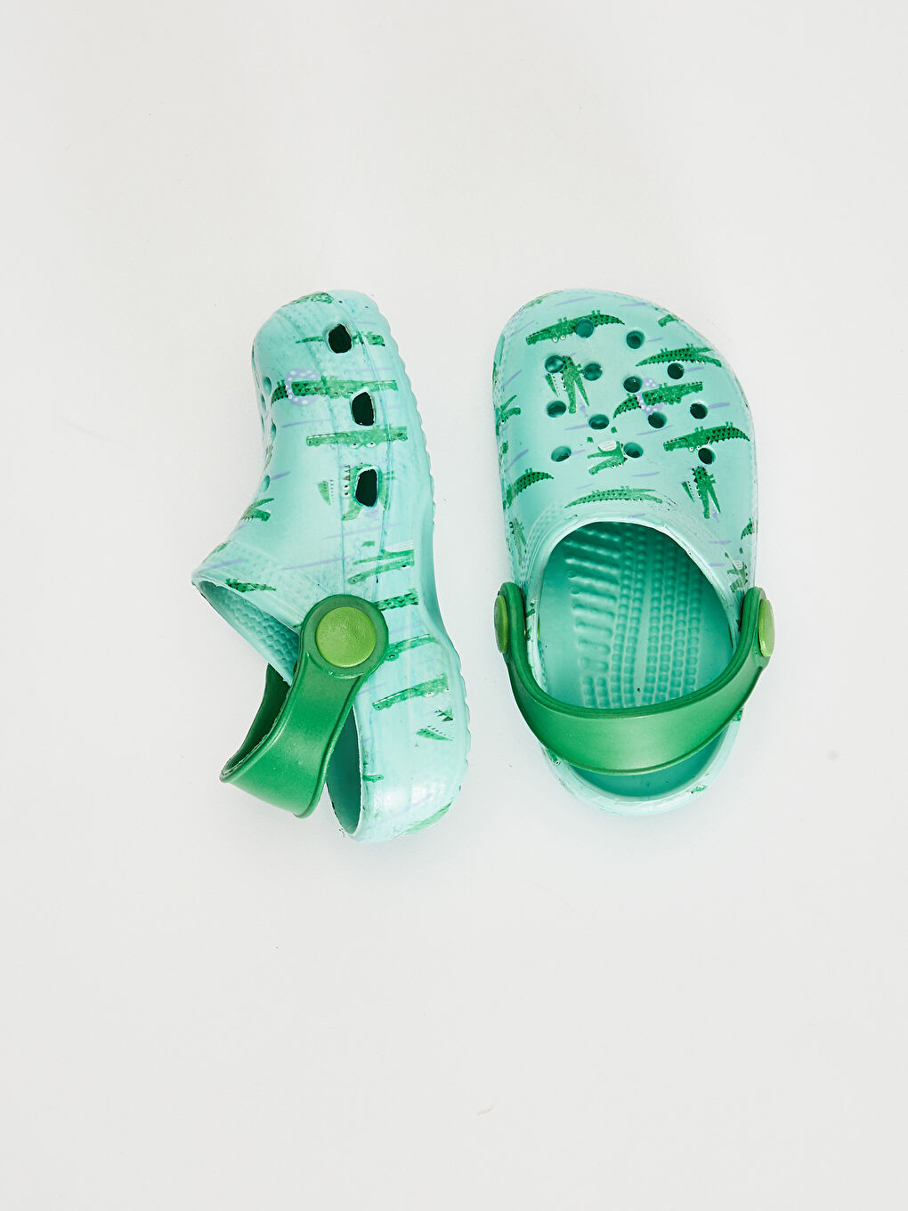 Yeşil Erkek Bebek Baskılı Plaj Sandaleti-1