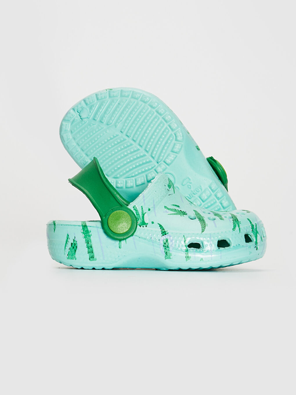 Yeşil Erkek Bebek Baskılı Plaj Sandaleti-2