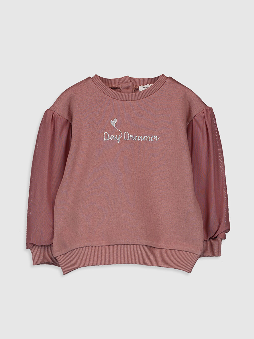 Pembe Bisiklet Yaka Uzun Kollu Kız Bebek Sweatshirt