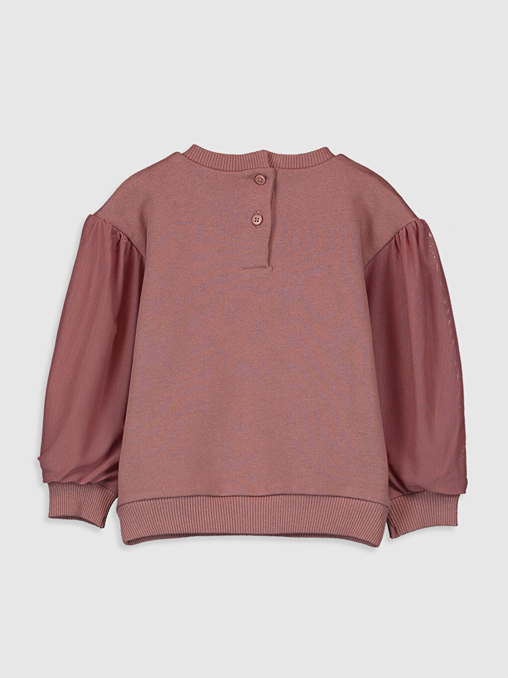 Pembe Bisiklet Yaka Uzun Kollu Kız Bebek Sweatshirt-1