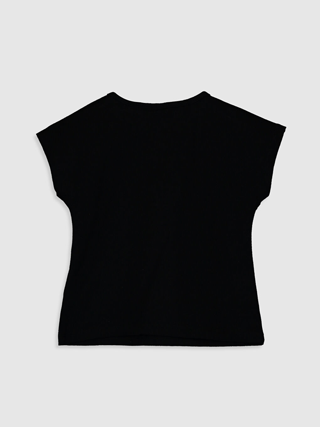 Siyah Bisiklet Yaka Kısa Kol Minnie Mouse Baskılı Pamuklu Kız Bebek Tişört-1