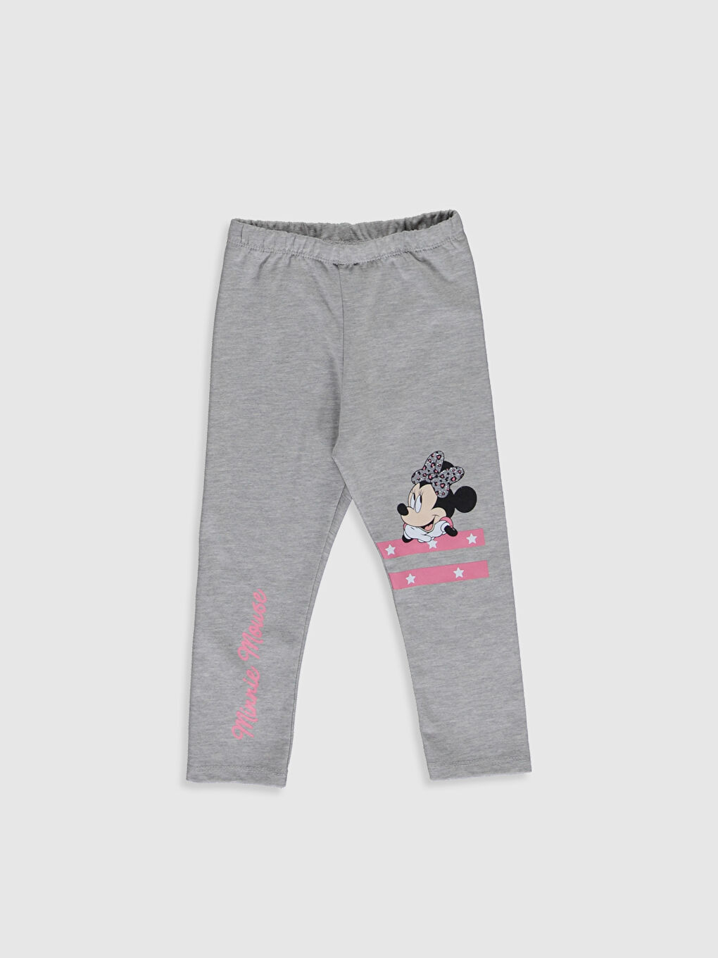 Gri Minnie Mouse Baskılı Kız Bebek Tayt