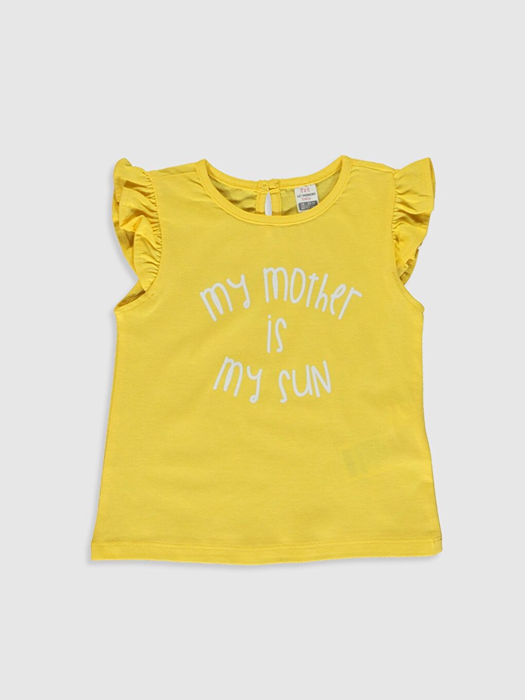 Beyaz Bisiklet Yaka Kısa Kollu Kız Bebek Tişört-2