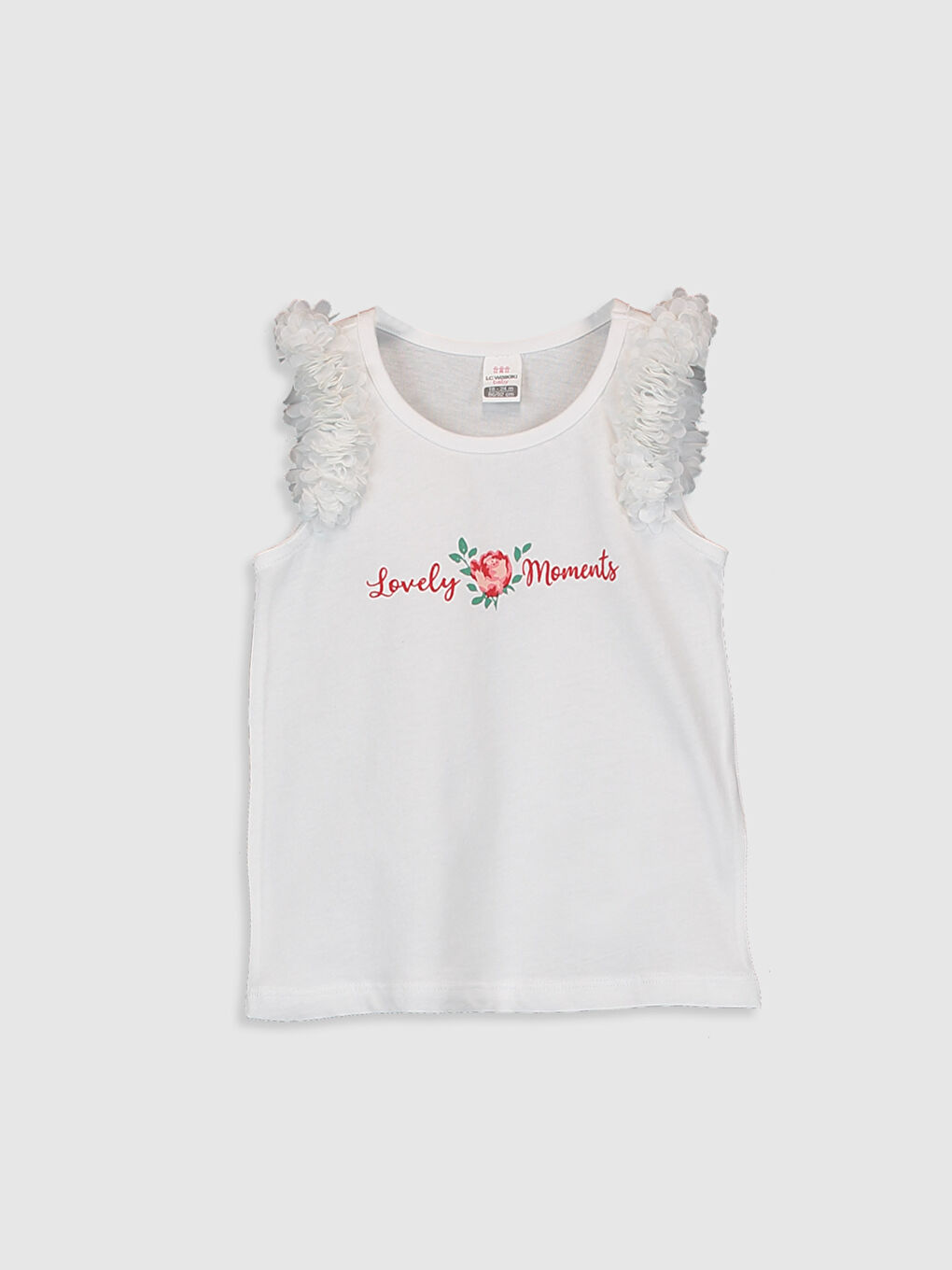 Beyaz Bisiklet Yaka Kız Bebek Atlet