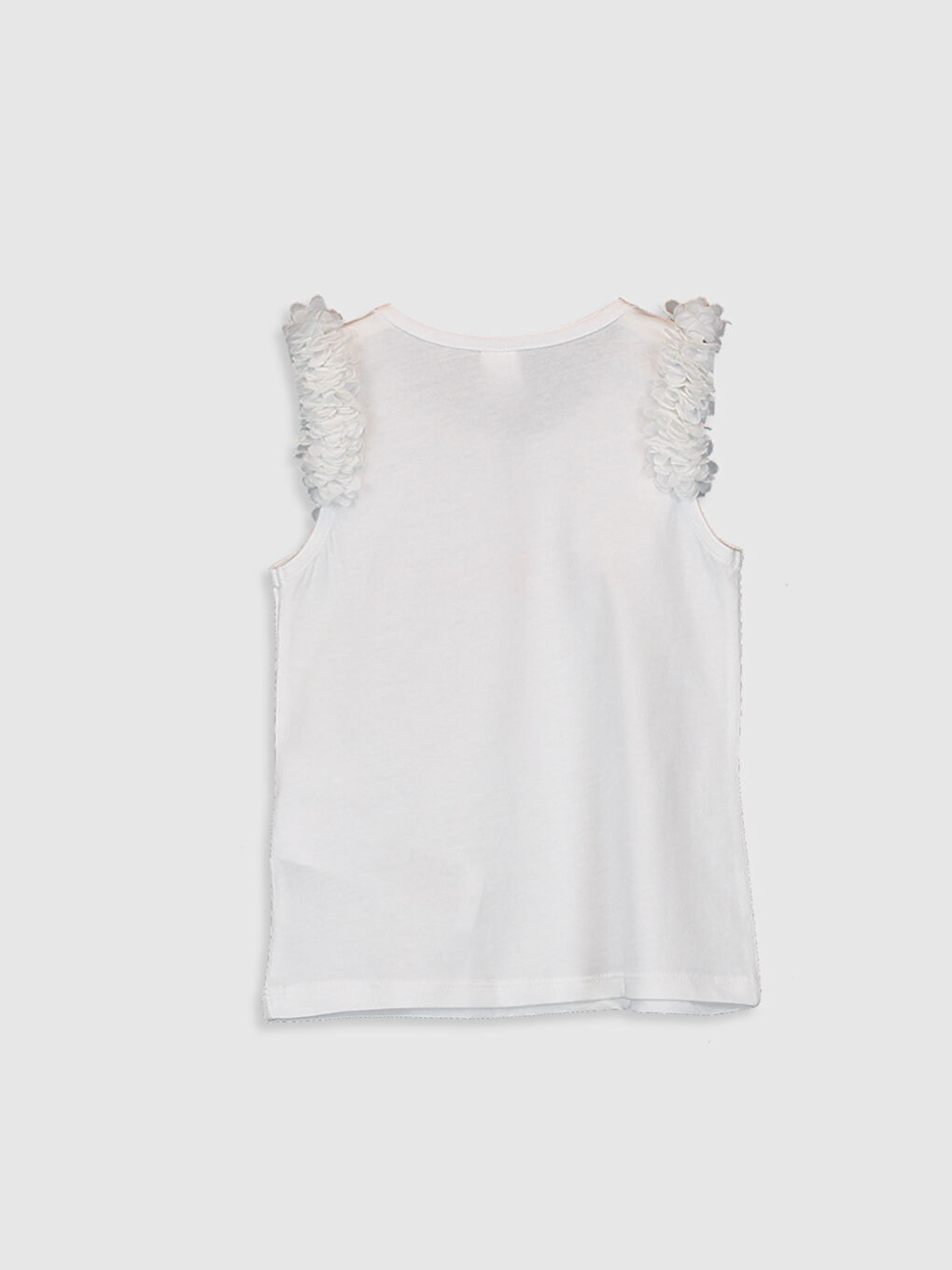 Beyaz Bisiklet Yaka Kız Bebek Atlet-1