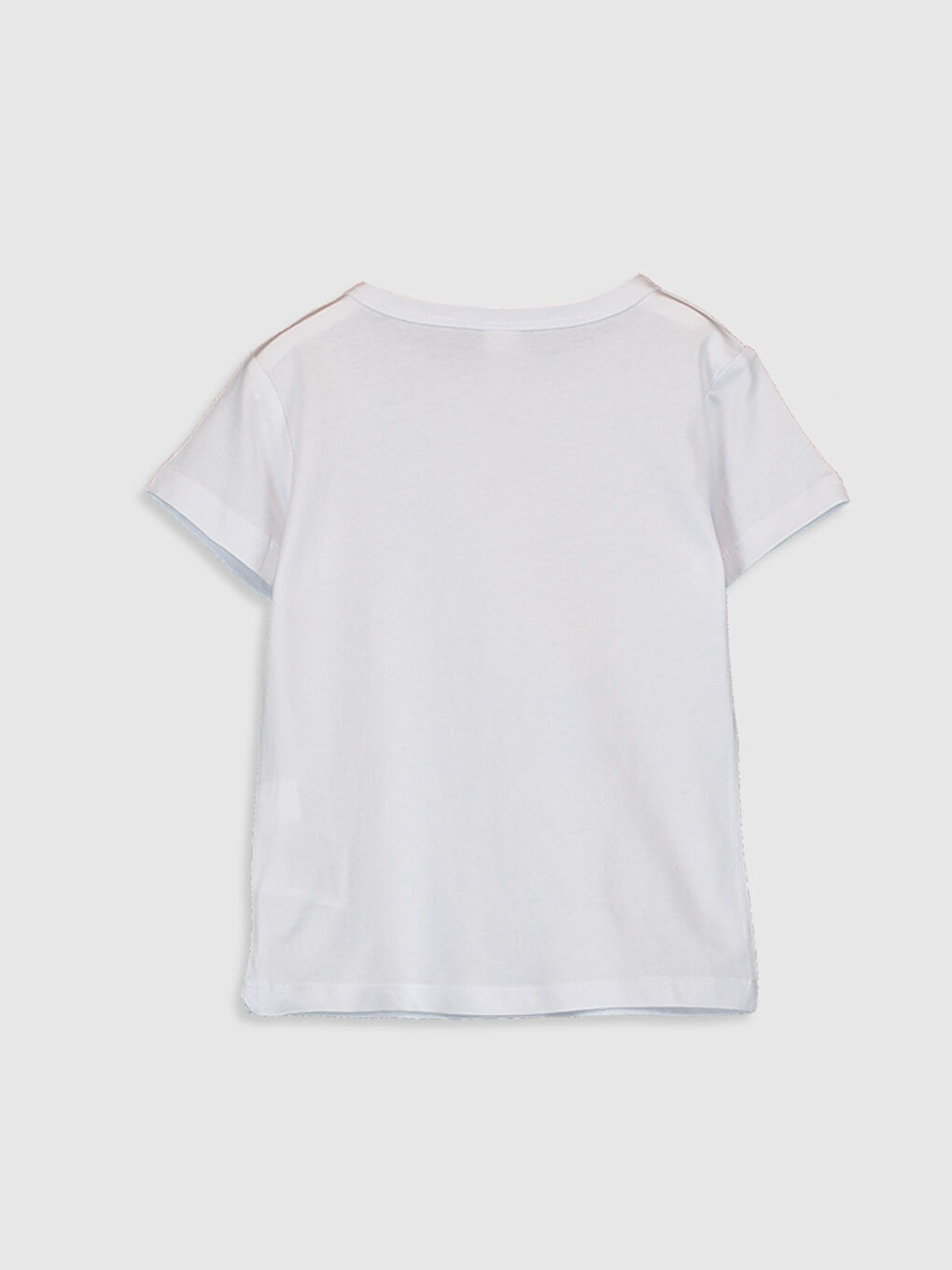 Beyaz Bisiklet Yaka Kısa Kollu Baskılı Erkek Bebek Tişört-1