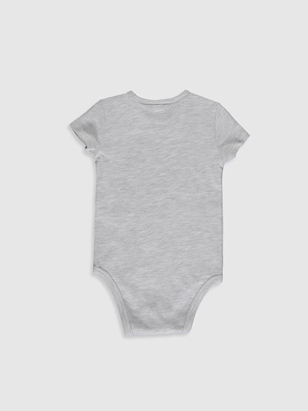 Beyaz Bisiklet Yaka Kısa Kol Baskılı Erkek Bebek Çıtçıtlı Body-1